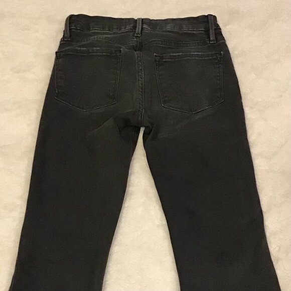 FRAME 24 Le Crop Mini Boot Women’s Jeans Faded Black Frayed Hems Stretch - Picture 6 of 11
